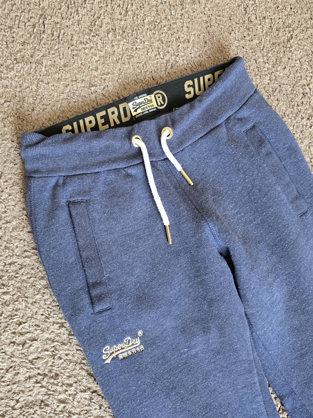 Superdry Navy Blue Women's Jogger Leggings with Drawstring